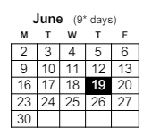 District School Academic Calendar for Paxton Center for June 2025