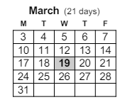 District School Academic Calendar for Paxton Center for March 2025