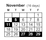 District School Academic Calendar for Paxton Center for November 2024