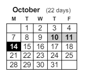 District School Academic Calendar for Paxton Center for October 2024