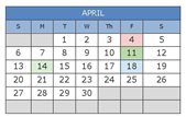 District School Academic Calendar for Viking Hills Elementary School for April 2025