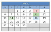 District School Academic Calendar for University High School for April 2025