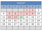 District School Academic Calendar for University Middle for August 2024