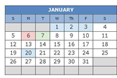 District School Academic Calendar for South Waco Elementary School for January 2025