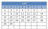 District School Academic Calendar for Hillcrest Professional Devel for June 2025
