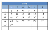 District School Academic Calendar for Meadowbrook Elementary School for June 2025