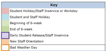 District School Academic Calendar Legend for Hillcrest Professional Devel