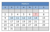 District School Academic Calendar for Hillcrest Professional Devel for March 2025