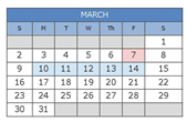 District School Academic Calendar for Lake Air Middle for March 2025