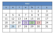 District School Academic Calendar for Dean Highland Elementary School for May 2025