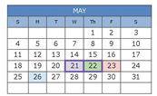 District School Academic Calendar for Cesar Chavez Middle School for May 2025