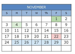 District School Academic Calendar for Mountainview Elementary School for November 2024