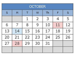 District School Academic Calendar for Cesar Chavez Middle School for October 2024