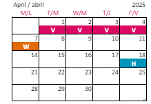 District School Academic Calendar for Leesville Road High for April 2025