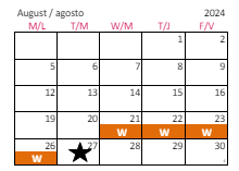 District School Academic Calendar for Knightdale High for August 2024