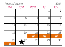 District School Academic Calendar for Durant Road Middle for August 2024