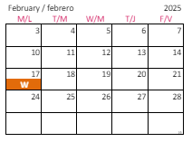 District School Academic Calendar for Kingswood Elementary for February 2025