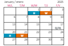 District School Academic Calendar for Swift Creek Elementary for January 2025