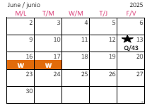 District School Academic Calendar for Dillard Drive Elementary for June 2025