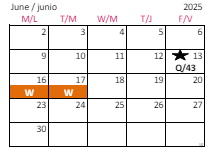 District School Academic Calendar for Vance Elementary for June 2025