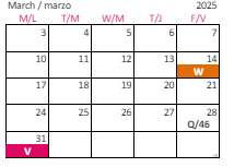 District School Academic Calendar for West Millbrook Middle for March 2025