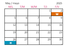 District School Academic Calendar for Durant Road Middle for May 2025