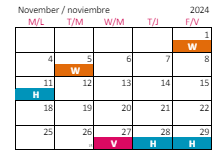 District School Academic Calendar for Knightdale High for November 2024