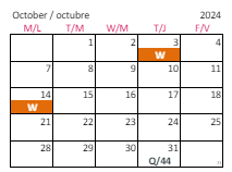 District School Academic Calendar for Penny Road Elementary for October 2024