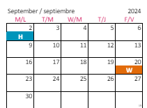 District School Academic Calendar for Combs Elementary for September 2024