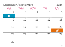 District School Academic Calendar for River Oaks Middle for September 2024