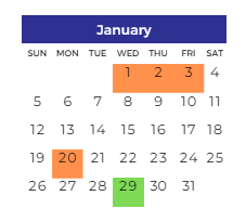 District School Academic Calendar for Clifford H. Smart Middle School for January 2025