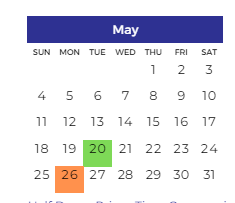 District School Academic Calendar for Clifford H. Smart Middle School for May 2025