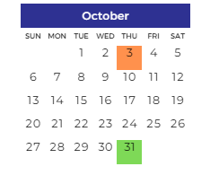 District School Academic Calendar for Clifford H. Smart Middle School for October 2024