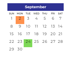 District School Academic Calendar for Clifford H. Smart Middle School for September 2024
