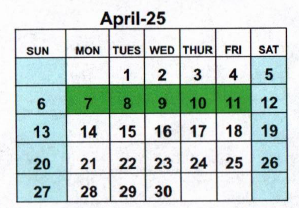 District School Academic Calendar for Ky Tech - Bowling Green Regional Tech Center for April 2025