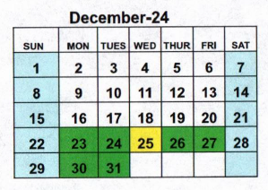 District School Academic Calendar for Ky Tech - Bowling Green Regional Tech Center for December 2024