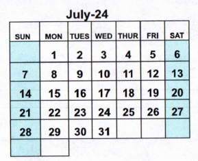 District School Academic Calendar for Ky Tech - Bowling Green Regional Tech Center for July 2024