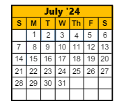 District School Academic Calendar for Jefferson Elementary School for July 2024