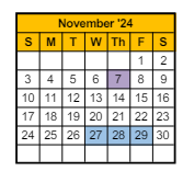 District School Academic Calendar for Jefferson Elementary School for November 2024