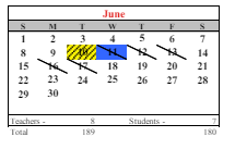 District School Academic Calendar for Pilgrim High School for June 2025