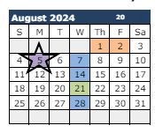District School Academic Calendar for Chaparral Elementary School for August 2024