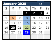 District School Academic Calendar for Chaparral Elementary School for January 2025