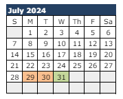 District School Academic Calendar for Chaparral Elementary School for July 2024