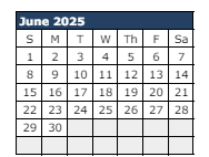 District School Academic Calendar for Chaparral Elementary School for June 2025