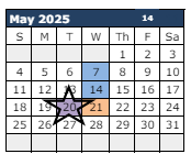 District School Academic Calendar for Chaparral Elementary School for May 2025