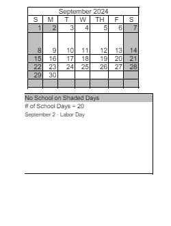 District School Academic Calendar for Echo Loder Elementary School for September 2024