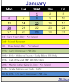 District School Academic Calendar for Margaret M. Generali Elementary Scho for January 2025