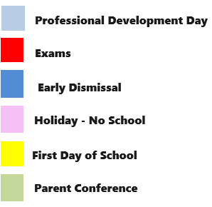 District School Academic Calendar Legend for Margaret M. Generali Elementary Scho