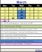 District School Academic Calendar for Margaret M. Generali Elementary Scho for March 2025
