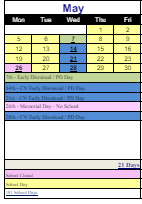 District School Academic Calendar for Maloney Interdistrict Magnet School for May 2025